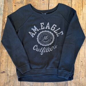 American Eagle Outfitters Navy Blue Crew Neck Sweatshirt